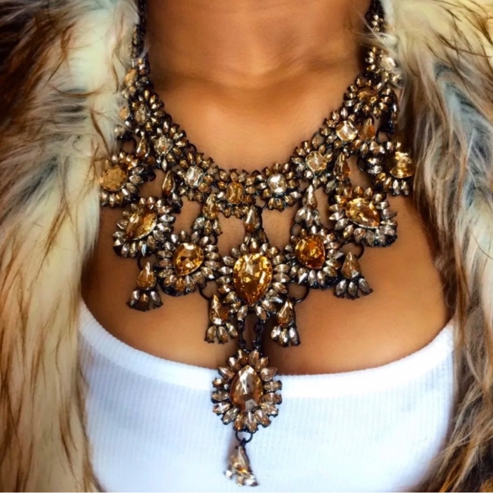Gold Statement Necklace - image 1
